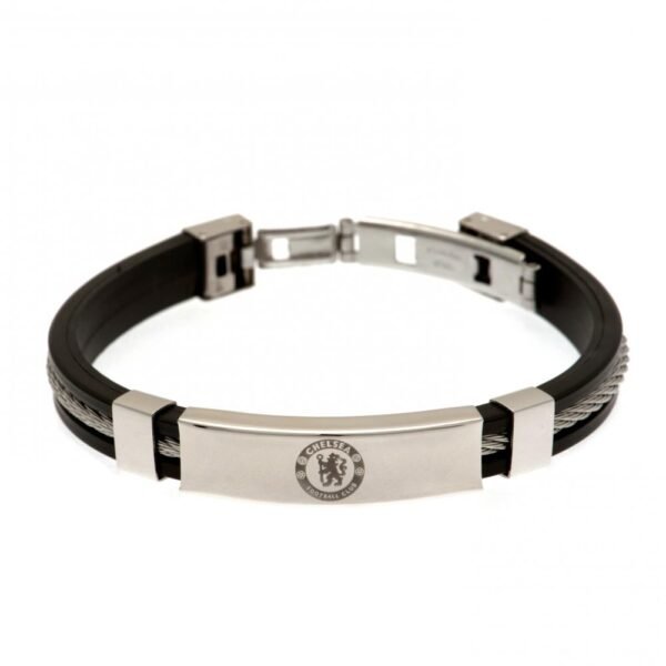 102006-Chelsea-FC-Silver-Inlay-Silicone-Bracelet-1 Official Chelsea FC Silver Inlay Silicone Bracelet