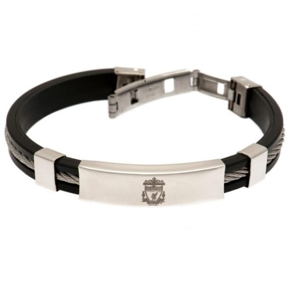 Official Liverpool FC Silver Inlay Silicone Bracelet Official Liverpool FC Silver Inlay Silicone Bracelet