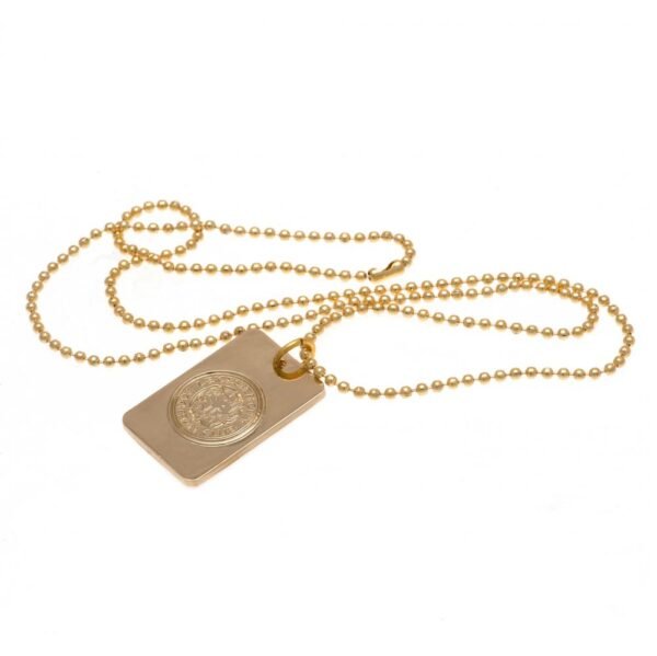 Official Leicester City FC Gold Plated Dog Tag & Chain Official Leicester City FC Gold Plated Dog Tag & Chain