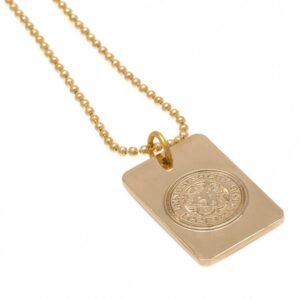 Official Leicester City FC Gold Plated Dog Tag & Chain