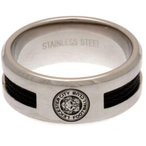 Official Premier League Leicester City FC Black Inlay Ring Medium