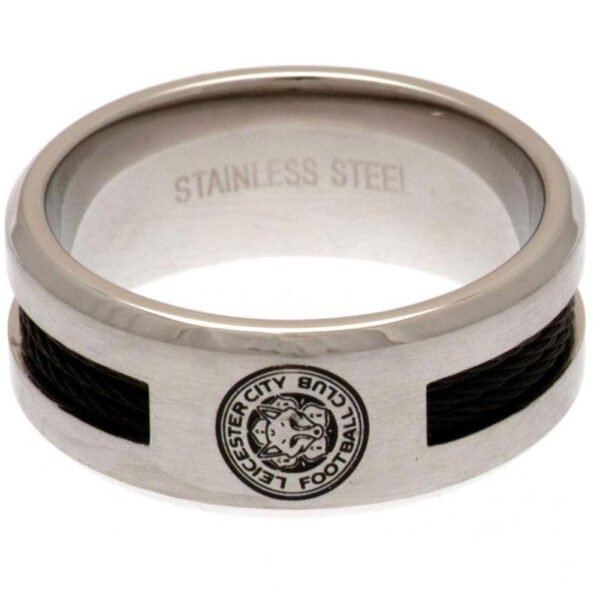 105834-Leicester-City-FC-Black-Inlay-Ring Official Premier League Leicester City FC Black Inlay Ring Medium