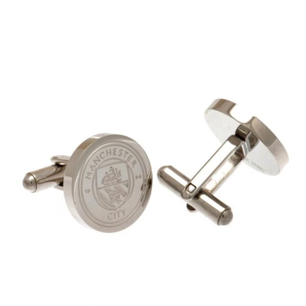 Official Manchester City FC Stainless Steel Formed Cufflinks Official Manchester City FC Stainless Steel Formed Cufflinks