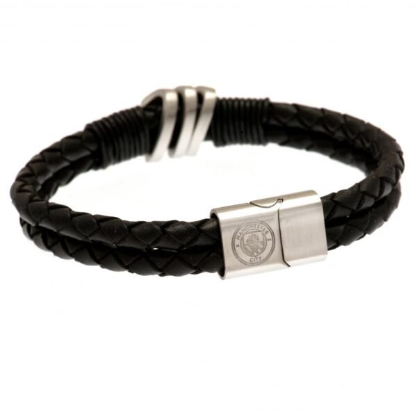 Official Manchester City FC Leather Bracelet Official Manchester City FC Leather Bracelet