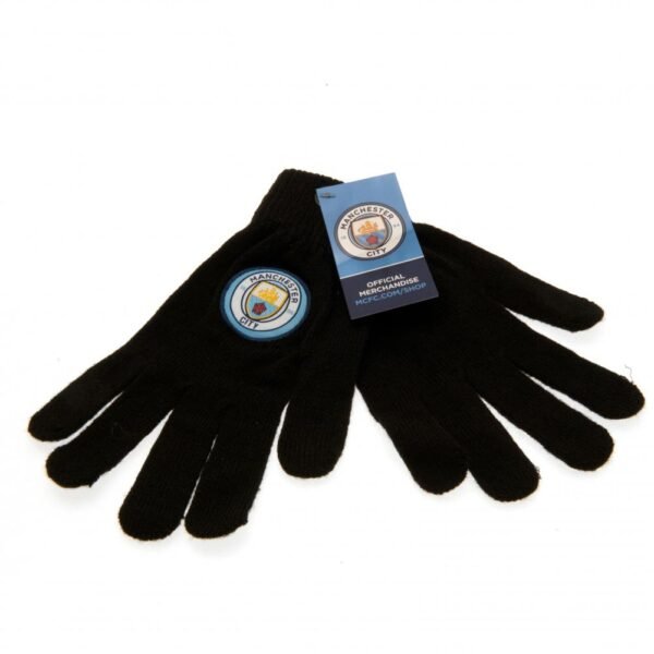 110977-Manchester-City-FC-Knitted-Gloves-Junior-2-2 Official Manchester City FC Knitted Gloves Junior