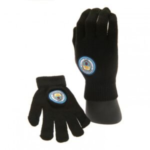 110977-Manchester-City-FC-Knitted-Gloves-Junior-2 Official Manchester City FC Knitted Gloves Junior