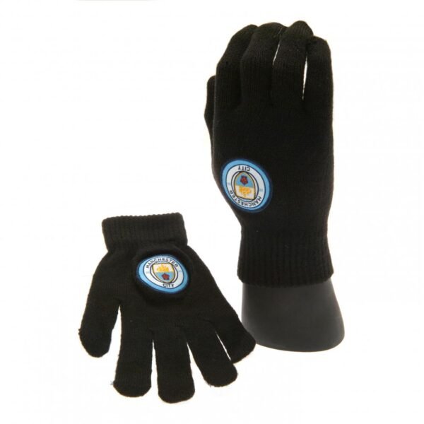 110977-Manchester-City-FC-Knitted-Gloves-Junior-2 Official Manchester City FC Knitted Gloves Junior