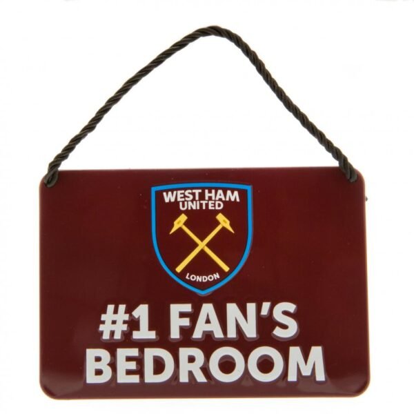 Official West Ham United FC Bedroom Sign No1 Fan Official West Ham United FC Bedroom Sign No1 Fan