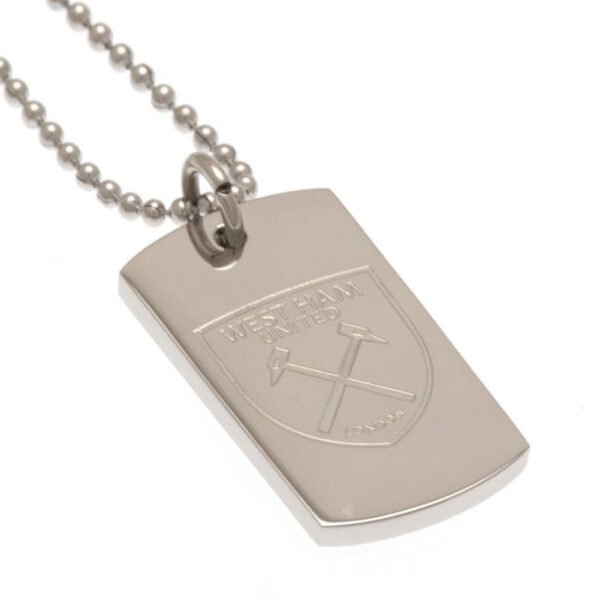 Official West Ham United FC Engraved Dog Tag & Chain Official West Ham United FC Engraved Dog Tag & Chain