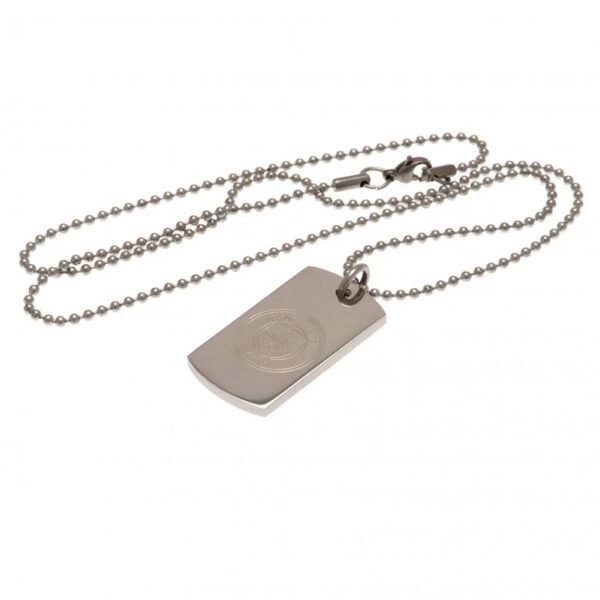 Official Manchester City FC Engraved Dog Tag & Chain Official Manchester City FC Engraved Dog Tag & Chain