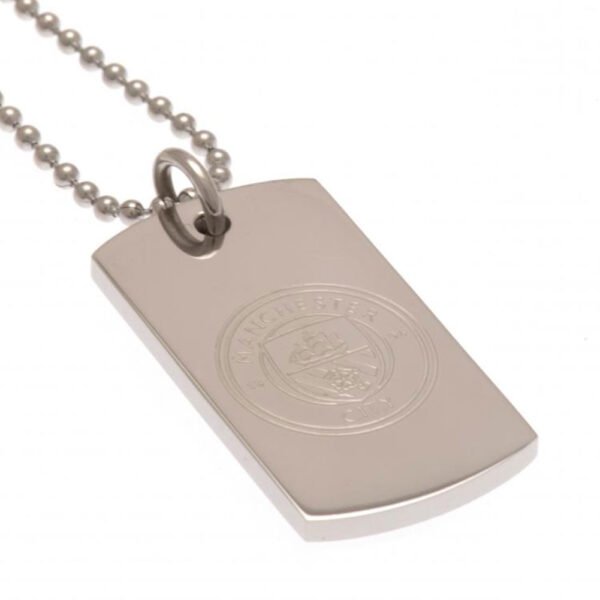 Official Manchester City FC Engraved Dog Tag & Chain Official Manchester City FC Engraved Dog Tag & Chain