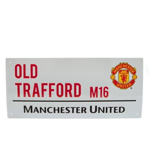 Official Manchester United FC White Street Sign Official Manchester United FC White Street Sign