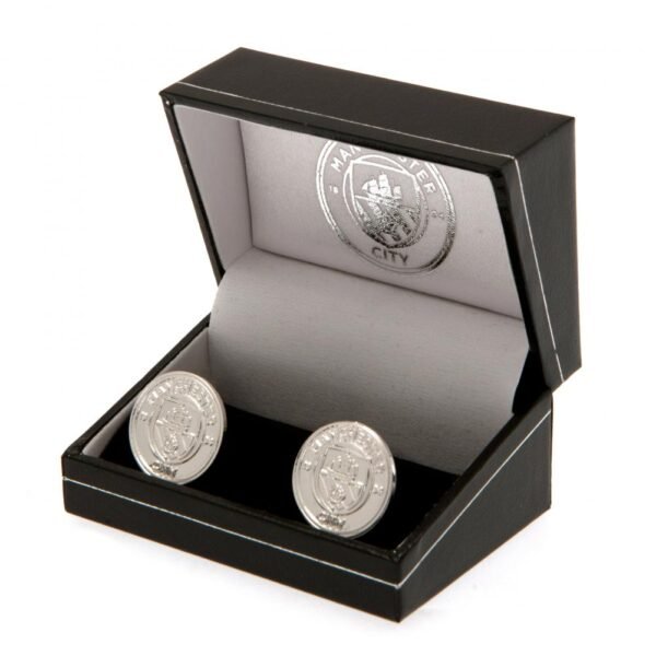 Official Manchester City FC Silver Plated Formed Cufflinks Official Manchester City FC Silver Plated Formed Cufflinks