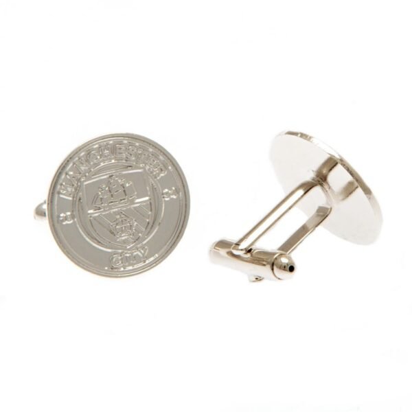 Official Manchester City FC Silver Plated Formed Cufflinks Official Manchester City FC Silver Plated Formed Cufflinks