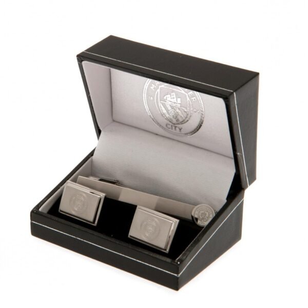 Official Manchester City FC Tie Slide & Cufflink Set Official Manchester City FC Tie Slide & Cufflink Set