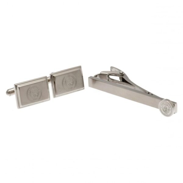 Official Manchester City FC Tie Slide & Cufflink Set Official Manchester City FC Tie Slide & Cufflink Set