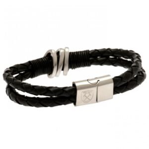 Official West Ham United FC Leather Bracelet Official West Ham United FC Leather Bracelet