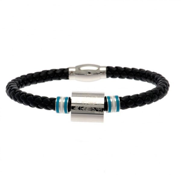 Official Manchester City FC Colour Ring Leather Bracelet Official Manchester City FC Colour Ring Leather Bracelet