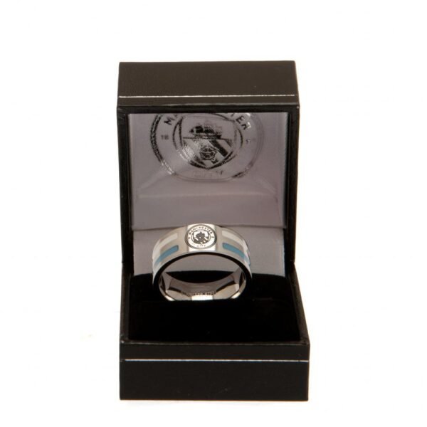 123037-Manchester-City-FC-Colour-Stripe-Ring-2 Official Manchester City FC Colour Stripe Ring Medium