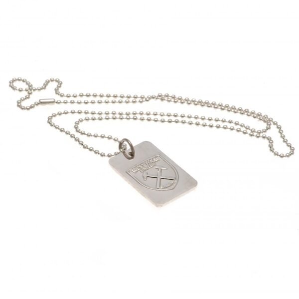 Official West Ham United FC Silver Plated Dog Tag & Chain