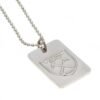 Official West Ham United FC Silver Plated Dog Tag & Chain