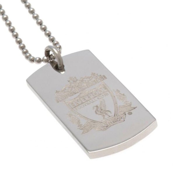 Official Liverpool FC Engraved Dog Tag & Chain Official Liverpool FC Engraved Dog Tag & Chain