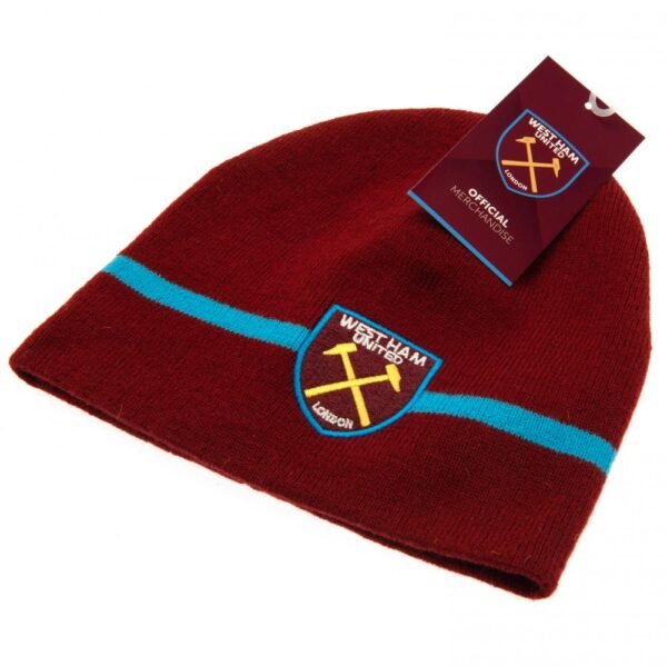 141869-West-Ham-United-FC-Beanie-2-2 Official West Ham United FC Stripe Beanie