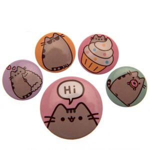 147765-Pusheen-Button-Badge-Set-1 Official Pusheen Hi Button Badge Set