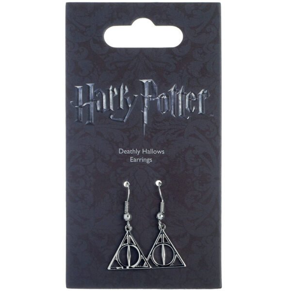 Official Harry Potter Silver Plated Deathly Hallows Hook Earrings
