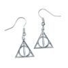 Official Harry Potter Silver Plated Deathly Hallows Hook Earrings