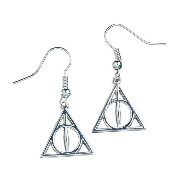 Official Harry Potter Silver Plated Deathly Hallows Hook Earrings