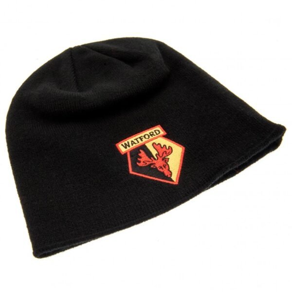 158096-Watford-FC-Beanie-1-1 Official Watford FC Black Beanie