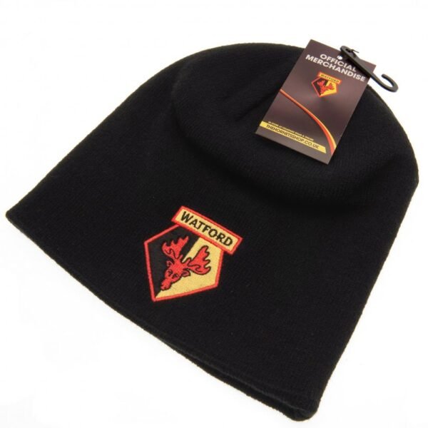 158096-Watford-FC-Beanie-2-2 Official Watford FC Black Beanie
