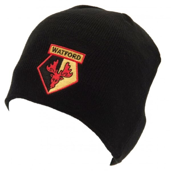 158096-Watford-FC-Beanie-2 Official Watford FC Black Beanie