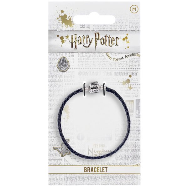 Official Harry Potter Leather Charm Bracelet Black L