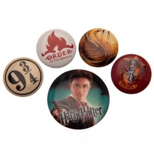 Official Harry Potter Button Badge Set Golden Snitch