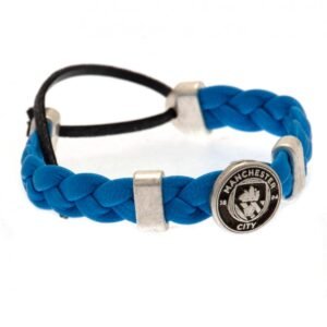 Official Manchester City FC PU Slider Bracelet Official Manchester City FC PU Slider Bracelet
