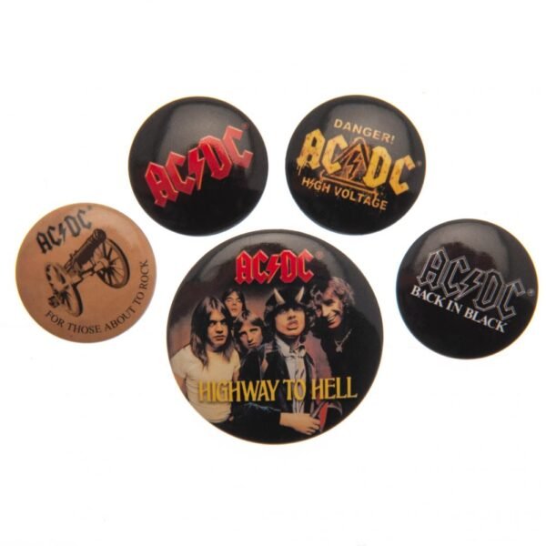 163700-ACDC-Button-Badge-Set-3 Official AC/DC Button Badge Set