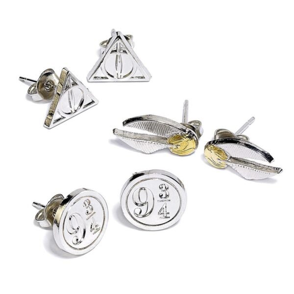 167179-Harry-Potter-Silver-Plated-Earring-Set Official Harry Potter Silver Plated Stud Earring Set