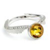 Official Harry Potter Sterling Silver Golden Snitch Crystal Ring Medium