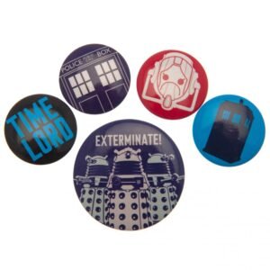 176880-Doctor-Who-Button-Badge-Set Official Doctor Who Button Badge Set