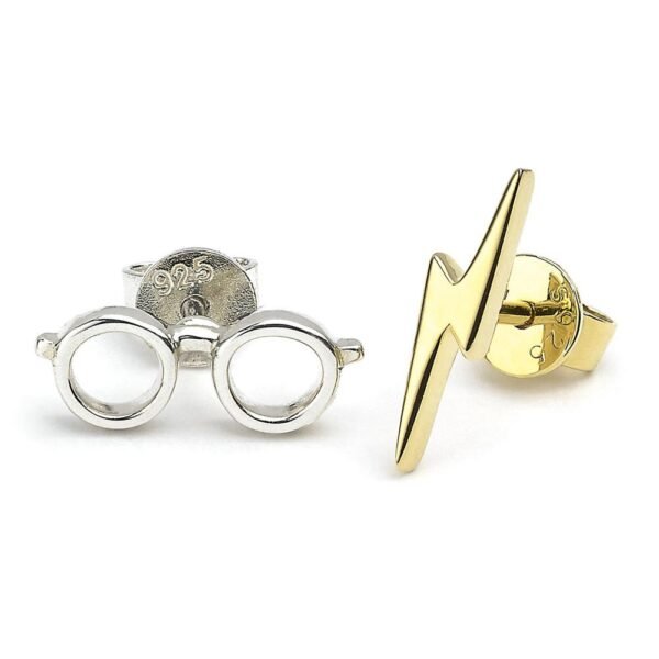 Official Harry Potter Sterling Silver Lightning Bolt & Glasses Stud Earrings