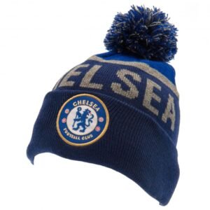 Official Chelsea FC Navy Text Ski Hat