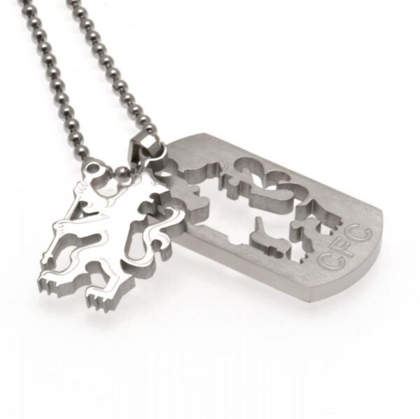Official Chelsea FC Cut Out Lion Dog Tag & Chain Official Chelsea FC Cut Out Lion Dog Tag & Chain