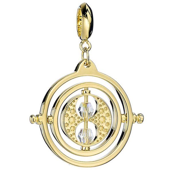 Official Harry Potter Gold Plated Time Turner Crystal Charm