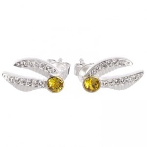 Official Harry Potter Sterling Silver Golden Snitch Crystal Stud Earrings
