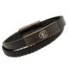 190981-Arsenal-FC-Black-IP-Leather-Bracelet Official Arsenal FC Black IP Leather Bracelet
