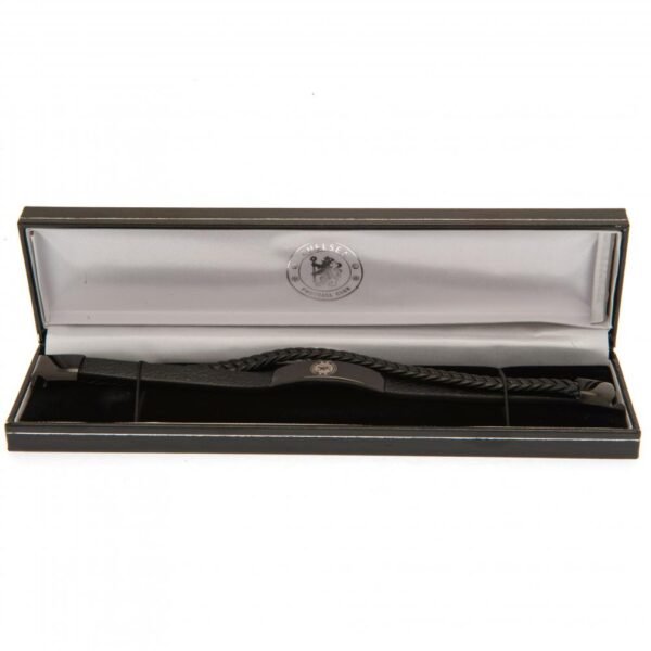 190983-Chelsea-FC-Black-IP-Leather-Bracelet-2 Official Chelsea FC Black IP Leather Bracelet