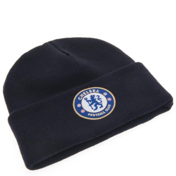 1964-Chelsea-FC-Knitted-Hat-TU-NV-1-2 Official Chelsea FC Navy Cuff Beanie