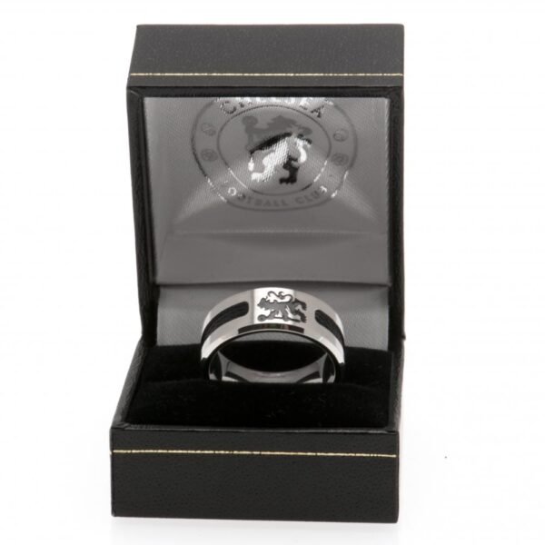 22979-Chelsea-FC-Black-Inlay-Ring-1 Official Chelsea FC Black Inlay Ring Medium